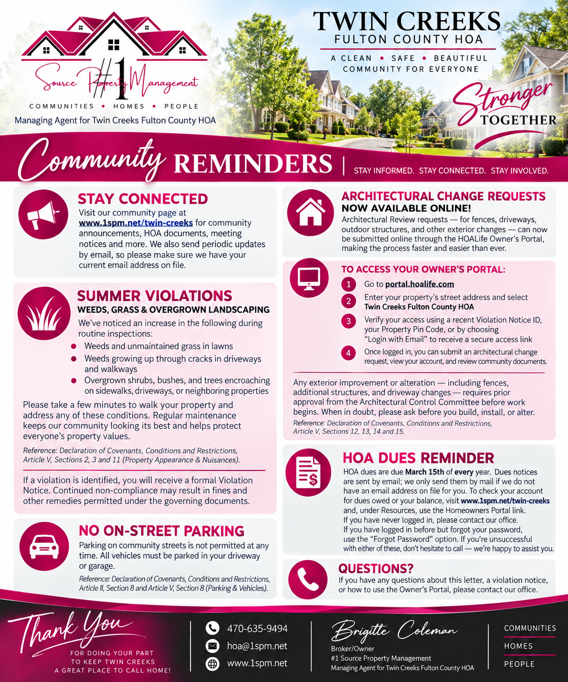 Twin Creeks Fulton County HOA | Community Reminders & Updates